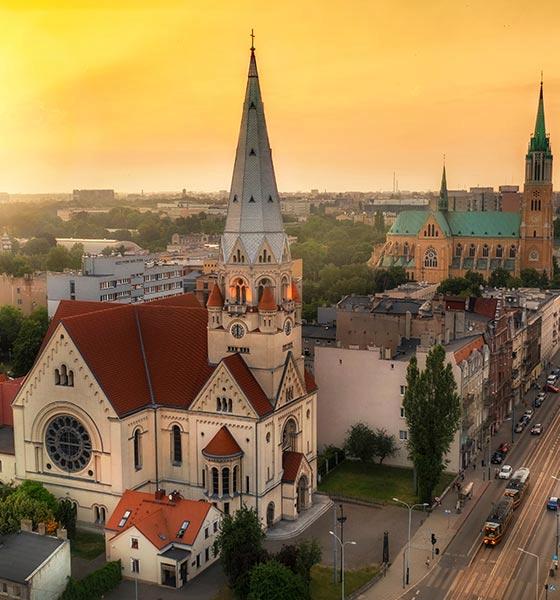 Panorama miasta w Łodzi