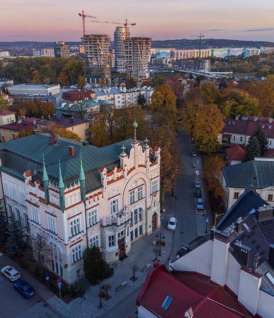 Rzeszów – widok na centrum miasta, gdzie IBS Inwestycje wykonuje przeglądy okresowe budynków
